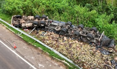 Caminhoneiro morre em grave acidente na Ponte Ayrton Senna, na BR-163