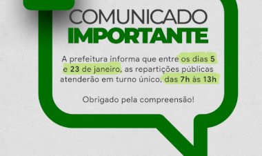 Prefeitura define horários de funcionamento das repartições públicas no fim de 2025 e início de 2026