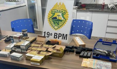 PM divulga imagens de prisão por armas e munições de uso restrito em Marechal Cândido Rondon
