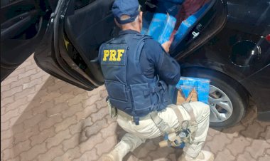 PRF prende casal com 103 quilos de maconha  carregados em Pato Bragado