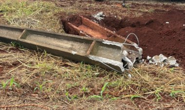 ATENÇÃO: Rondonense  fica ferido após poste de luz  cair sobre o trabalhador  em propriedade rural de Mercedes