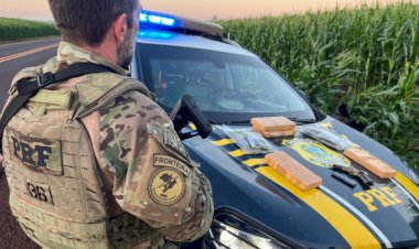 PRF apreende drogas e arma após perseguição na BR-163