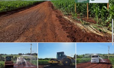 Prefeitura de Marechal Rondon inicia pavimentação asfáltica na Linha Sanga do Mico, em Bom Jardim