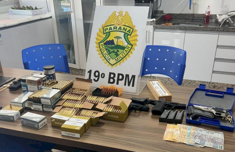 PM divulga imagens de prisão por armas e munições de uso restrito em Marechal Cândido Rondon