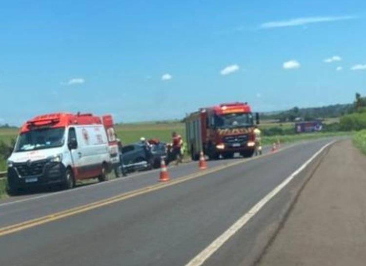 ATENÇÃO: Grave acidente é registrado na BR-163, em Guaíra, na saída para Mercedes
