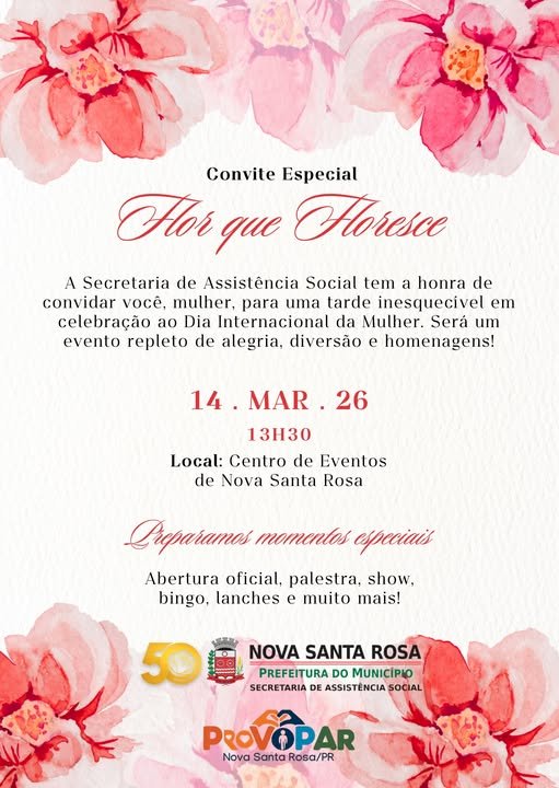 Nova Santa Rosa terá evento especial em comemoração ao Dia Internacional da Mulher