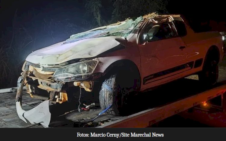 Capotamento deixa três jovens feridos na PRC-467 em Marechal Cândido Rondon