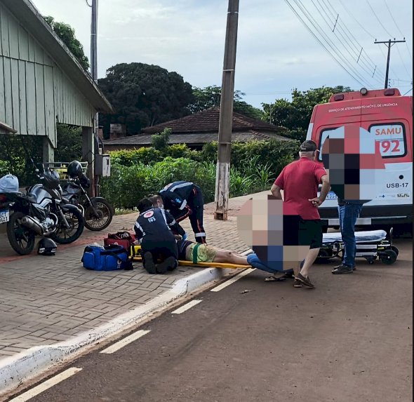 Homem fica ferido ao pular de moto em movimento no interior de Marechal Rondon