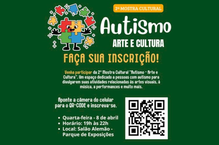 Inscrições abertas para a 2ª Mostra Cultural “Autismo – Arte e Cultura” em Marechal Rondon