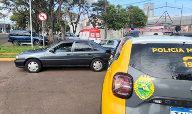 Ciclista sofre ferimentos leves em acidente no centro de Marechal Rondon