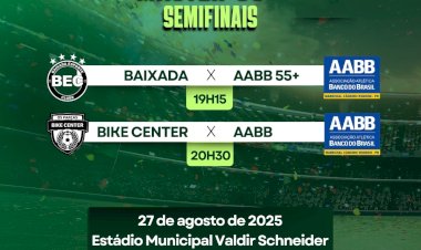 Estádio Valdir Schneider recebe a final do Municipal de Futebol Suíço 50+ nesta segunda-feira