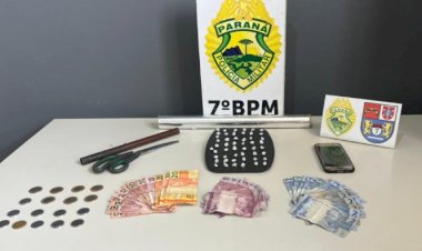 Ação da PM em Rondon fecha ‘boca de fumo’ e apreende mais de 60 pedras de crack