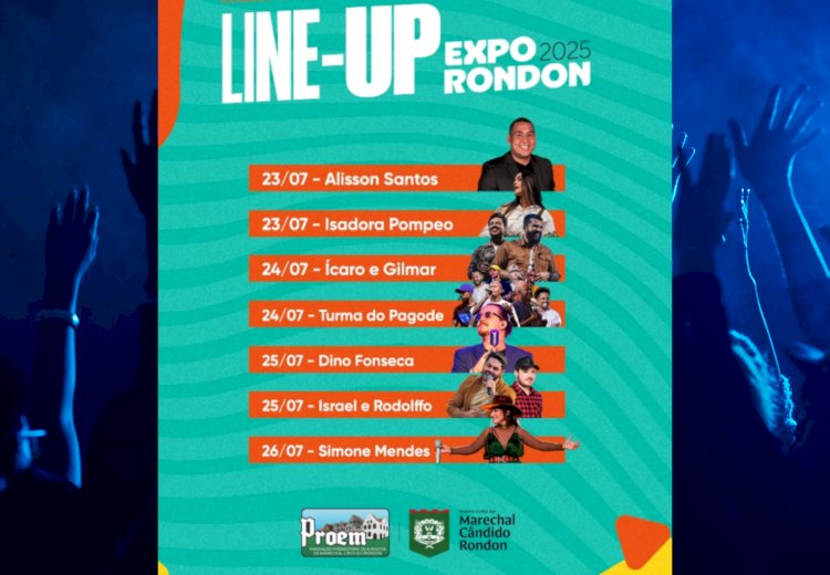 Programação Expo Rondon quinta-feira 24 de julho de 2025