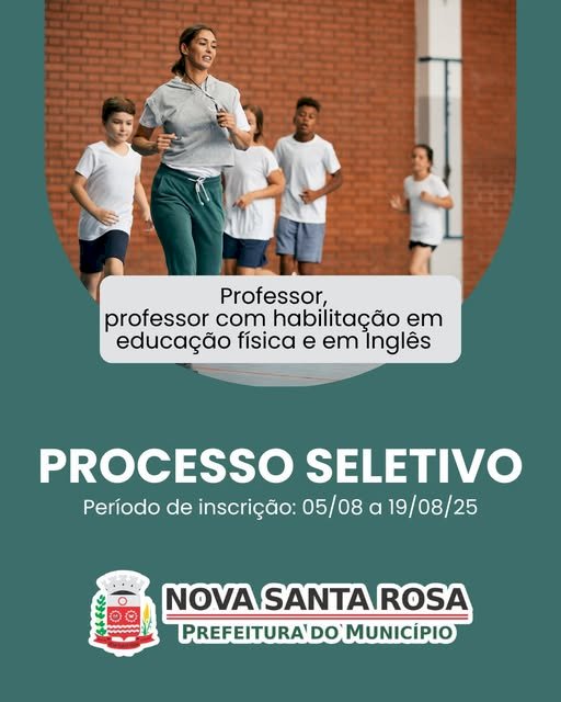 Nova Santa Rosa abre PSS para contratação de professores a partir do dia 5 de agosto