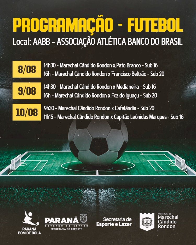 Marechal Cândido Rondon recebe fase macrorregional do Paraná Bom de Bola com futebol em várias categorias