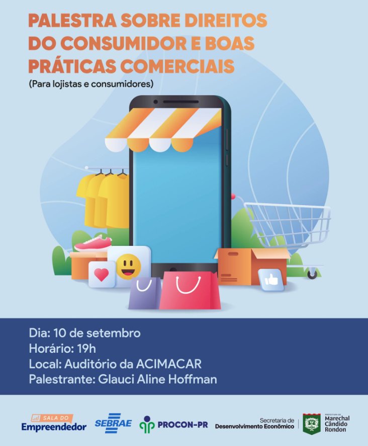 Ainda há vagas para a palestra gratuita sobre direitos do consumidor e boas práticas comerciais
