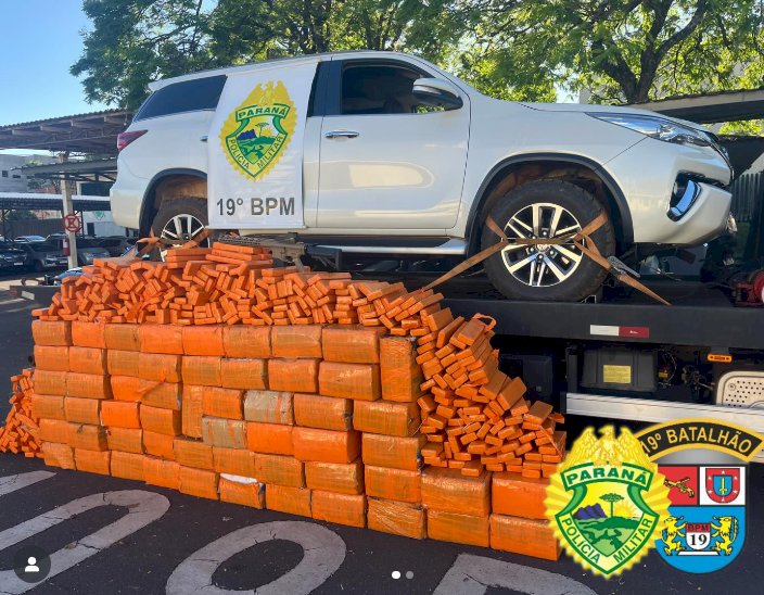 19º BPM apreende quase  duas  toneladas e meia de maconha e armamento  em Marechal e Toledo