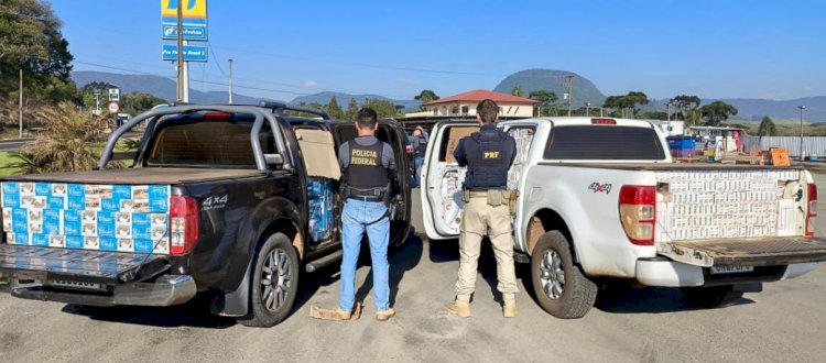 PRF apreende mais de 1,1 milhão de maços de cigarros contrabandeados em um único dia no Paraná