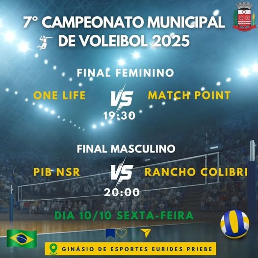 Finais do Campeonato Municipal de Voleibol acontecem na noite desta sexta-feira (10)