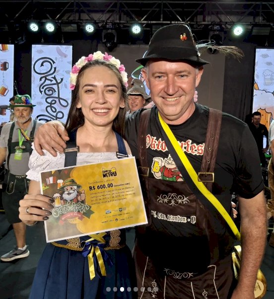 Lariane Fiorini é campeã do Chope em Metro Feminino da Oktoberfest 2025 de Marechal Cândido Rondon.