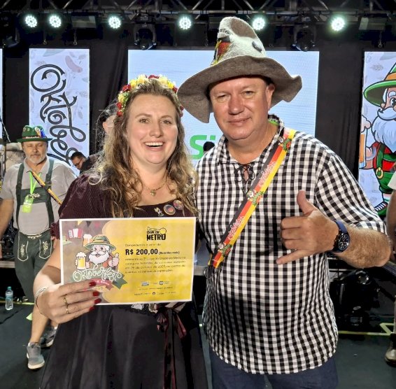 Lariane Fiorini é campeã do Chope em Metro Feminino da Oktoberfest 2025 de Marechal Cândido Rondon.