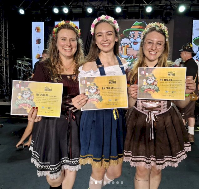 Lariane Fiorini é campeã do Chope em Metro Feminino da Oktoberfest 2025 de Marechal Cândido Rondon.