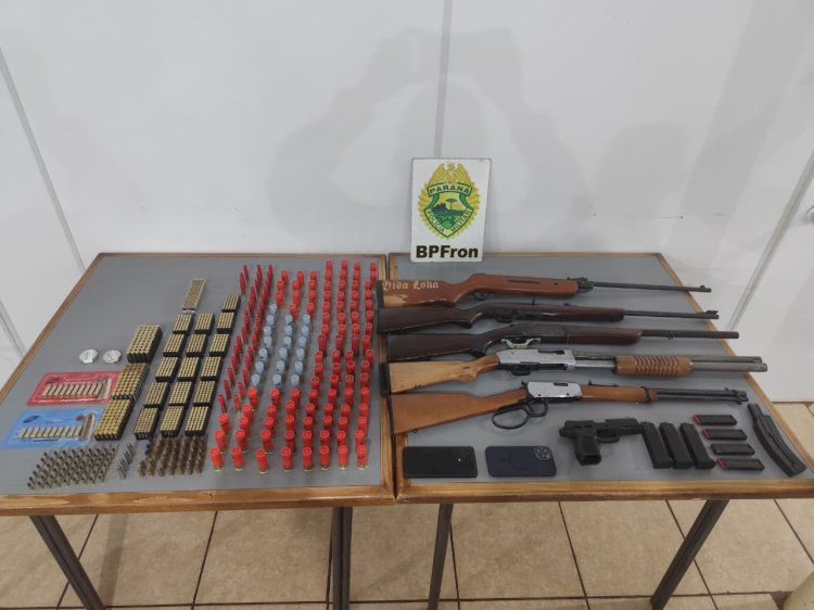 BPFRON prende dois homens e apreende  arsenal de armas de fogo e munição em Marechal Cândido Rondon