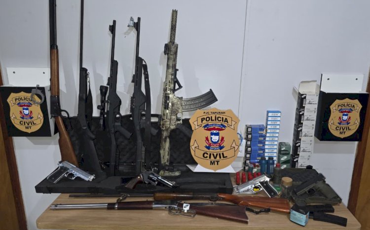 Polícia Civil apreende arsenal com 11 armas e mais de 2 mil munições em Itanhangá (MT)