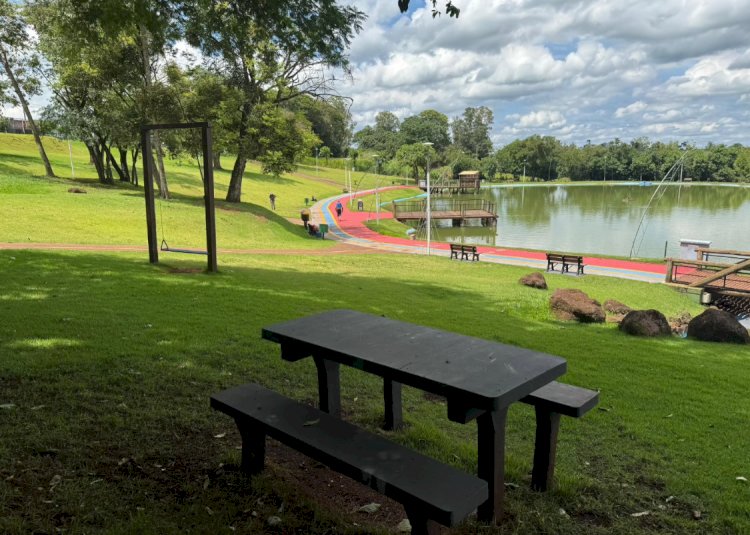 Lago Municipal de Nova Santa Rosa passa por revitalização e ganha novo visual
