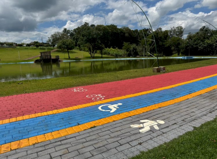 Lago Municipal de Nova Santa Rosa passa por revitalização e ganha novo visual