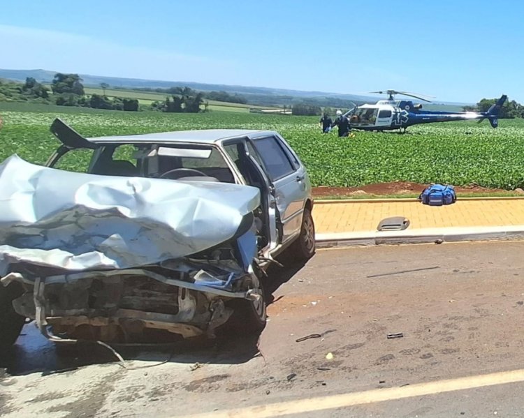 Acidente na PR-488 deixa três pessoas feridas em Santa Helena