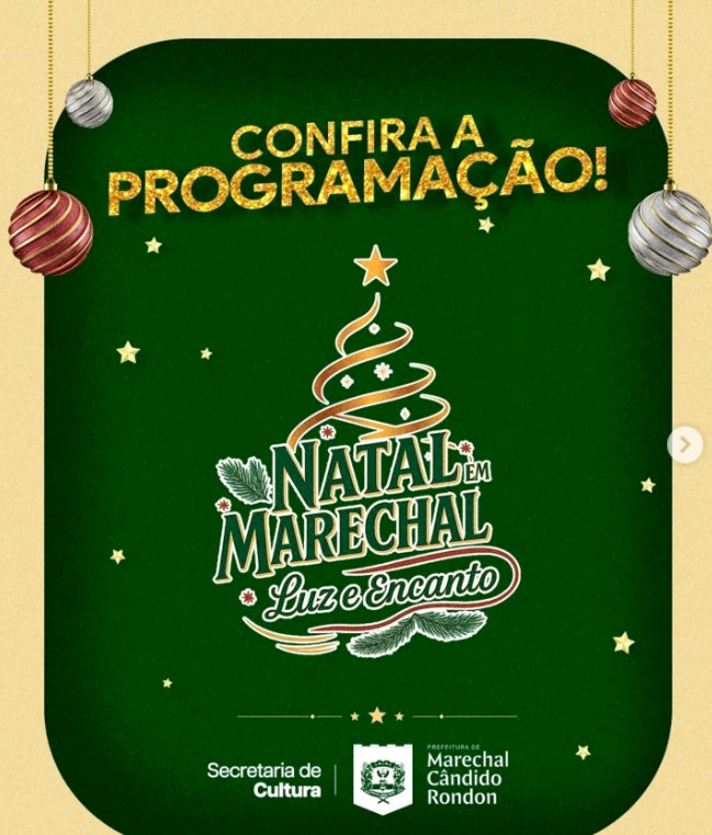 Abertura do Natal “Luz e Encanto” de Marechal Cândido Rondon será no dia 7 de dezembro