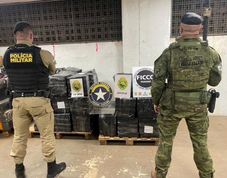 BPFRON e Receita Federal apreendem quase uma tonelada de maconha em Medianeira